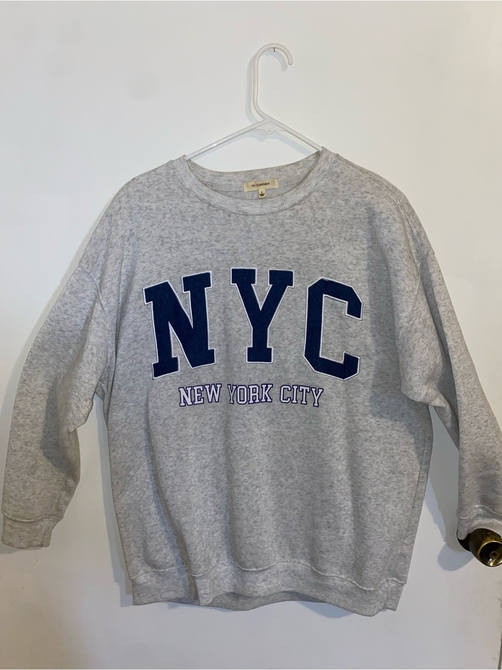 Men's Light Gray NYC Crewneck Sweatshirt - Unbranded